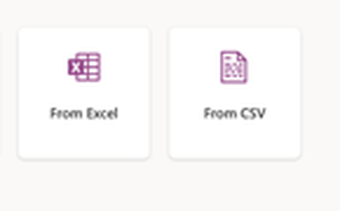 Microsoft Lists venster Create a list met de optie From CSV bovenaan